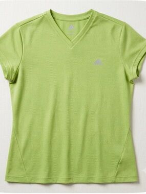 ADIDAS Logo V-Neck Breathable Pullover, Men’s M, Green